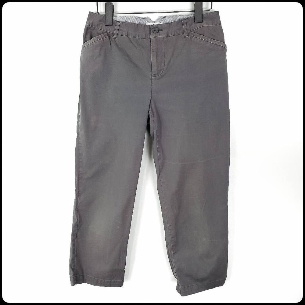 BASS Gray Cropped Capri Cotton Spandex Blend Dress Career Boat Pants Size: 6